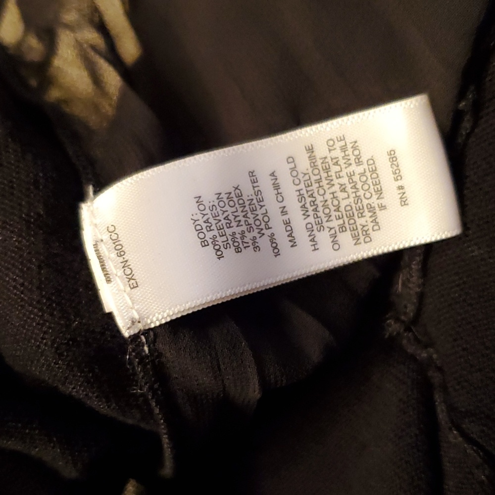 EXPRESS Long Sleeve Sweater Sheer Pleated on Half of Back Black Medium - Picture 8 of 8